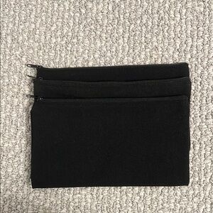 Black Zippered Pouches Set